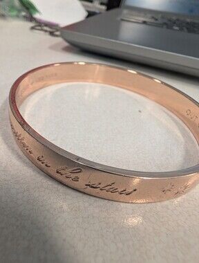Kate Spade Rose Gold Engraved Women's Bangle Bracelet